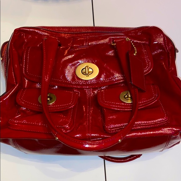 COACH Peyton Atlantic Red Patent Leather bag - Picture 1 of 5